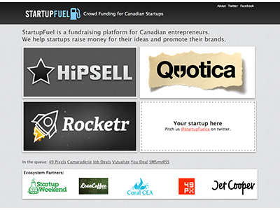 StartupFuel Landing Page homepage landing page