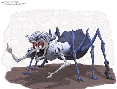 WIP - Spider Witch, Hansel & Gretel character childrens story digital illustration illustration