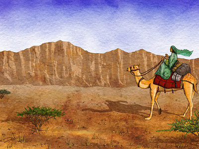 Rachel & Camel animal digital illustration illustration