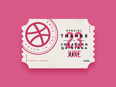 Ticket Dribbble Jonathan Quintana debut first hello invite shot