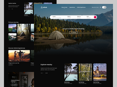 Airbnb Web Redesign adventure airbnb airbnb redesign app booking design experience illustration journey landing page redesign tour travel ui website
