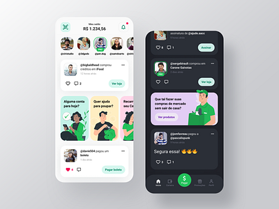 Picpay app bank concept dark e shop finances fintech green illustration interface money pic pay picpay redesign store ui ux