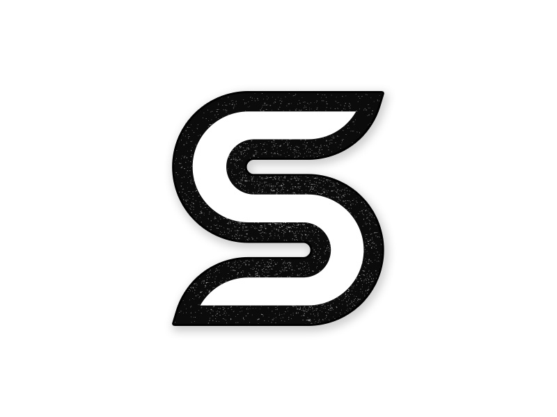 S logo mark letter curves black monoweight s