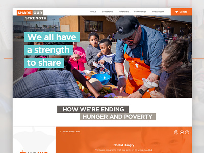 Share Our Strength no kid hungry nonprofit share our strength ui web design website