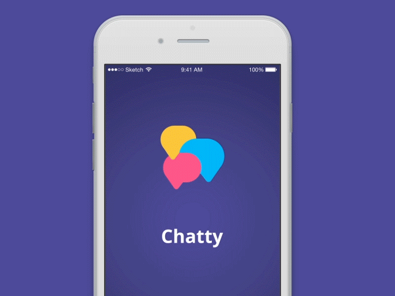Chatty - Splash screen animation animation app application design gif interaction ios motion splash transition ui ux