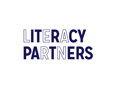 Literacy Partners Rebrand blue branding concept logo non profit