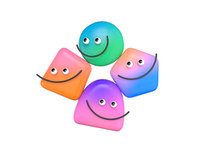 Little Fellas 3d character cinema4d clay face focus lab gradient illustration redshift render smile toy
