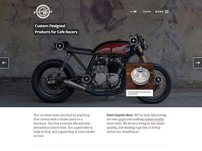 Cognito Moto bike cafe racer homepage moto motocycle website