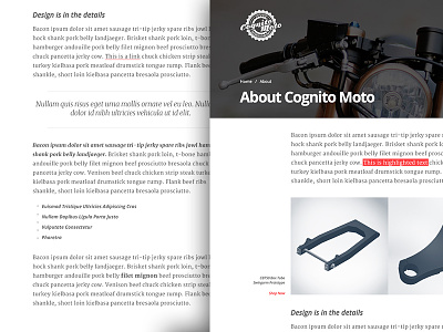 Cognito Moto - Type Styles cafe racer cognito moto motocycle typography website