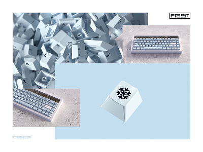 Frost Keycaps 🥶🥶🥶 3d buttons c4d caps cinema4d hardware keyboard metal octane render rendering