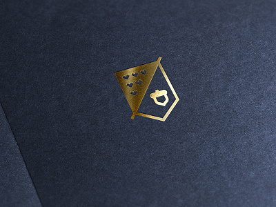 New Mark acorn branding focus lab gold heart letterpress logo mark shield
