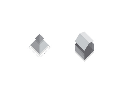 Isometric Icons focus lab house icon isometric pyramid