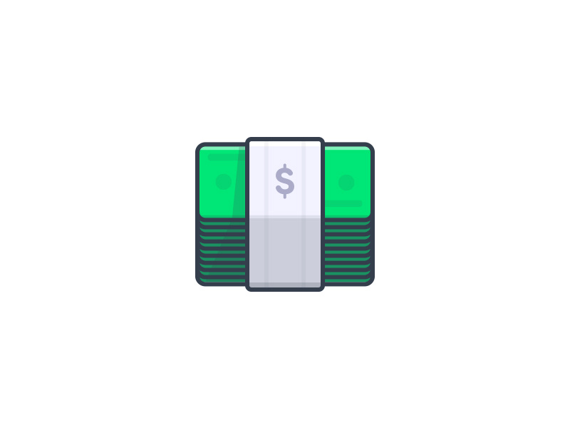 Stacks on deck icon cash dollars money illustration focus lab