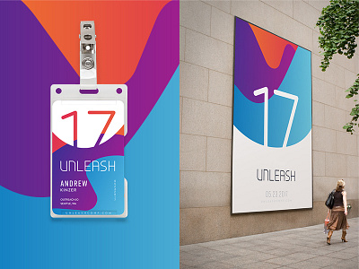 Unleash Mockups badge branding conference focus lab poster