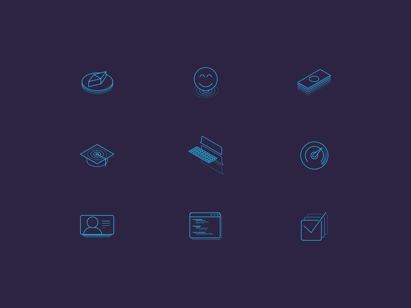 Line Icons browser chat compass focus lab graduation icon iconography isometric line line icons money monoweight