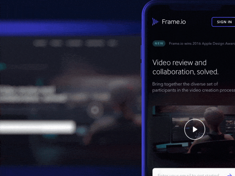 Frame.io Motion Clip animation edit focus lab mobile motion ui video