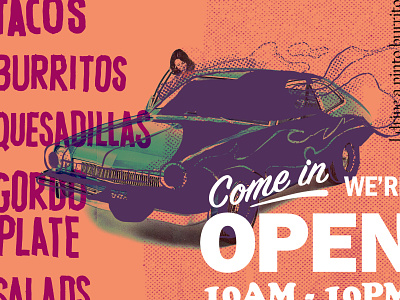🌮 burrito car focus lab food illustration pinto restaurant taco