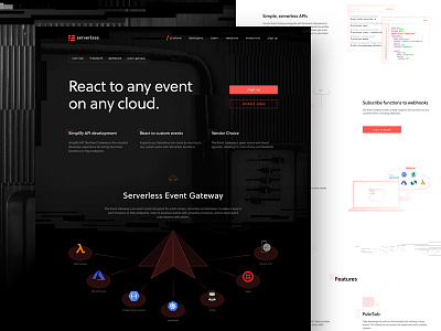 Event Gateway Layout automation focus lab glitch landing page server ui vintage website