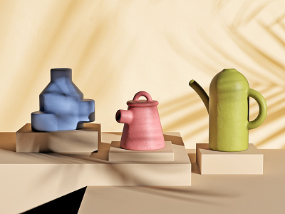 Ceramics + Shadows 3d cgi focus lab illustration render stilllife