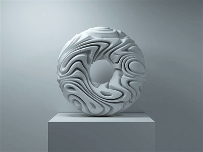 🌊🍩 3d animation donut focus lab marble modeling render sculpture