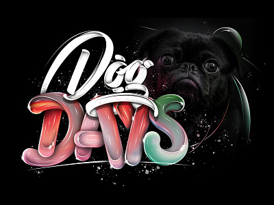 Dog days (Tutorial Video) 3d 3d text abstract adobe angeloknf black branding calligraphy color dog font highlights inspiration lettering logo photoshop shadows splash type typography