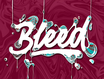 Bleed lettering (vid) angeloknf calligraphy color illustration inspiration lettering logo procreate script type typography