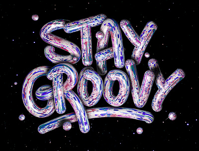 Stay groovy 3d 3d art 3d artist angeloknf cinema4d design illustrator inspiration lettering logo photoshop procreate type typography