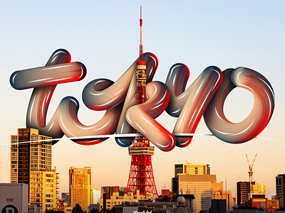 Tokyo lettering - video link in description 3d text angeloknf brush calligraphy font hand lettering inspiration japan lettering logo mixer brush photoshop tokyo type typography