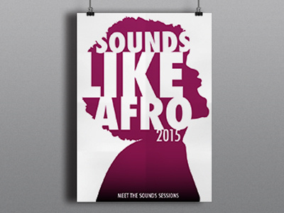 Sounds like Afro black event letter pink poster poster design silhouette singer text typography