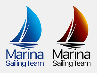 Marina Sailing Team logo black blue logo design print sailing