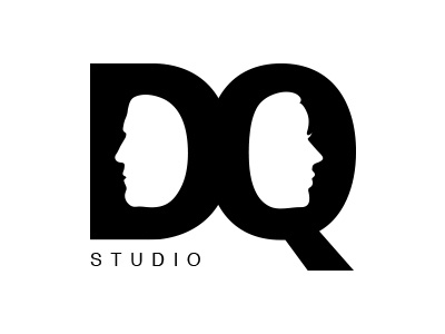 DQ Studio black face head logo logotype man silhouette studio typography woman