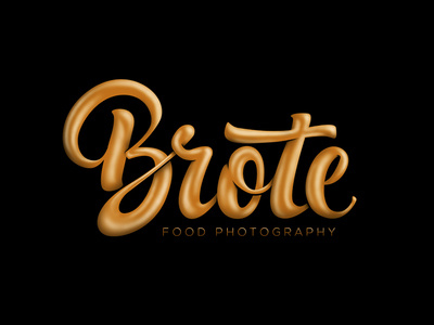 Brote black calligraphy custom gold handlettering highlights lettering logo photography shine type typography
