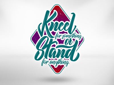 Kneel or Stand lettering brush calligraphy color font hand lettering lettering positive script shape type typography