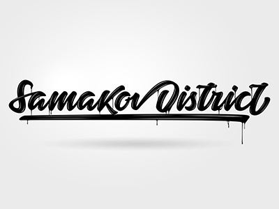 Samakov District brush calligraphy color font hand lettering lettering logo script type typography vector