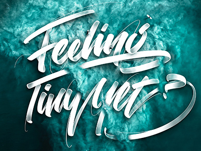Feeling tiny yet? 🌍 blue brush calligraphy green hand lettering lettering logo script sea type typography