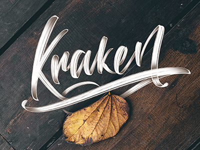 Kraken black brush calligraphy hand lettering ipad lettering lettering logo procreate script type typography