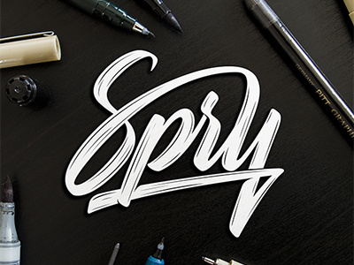 Spry v.1 angeloknf brush calligraphy hand lettering inspiration lettering logo procreate script type typography