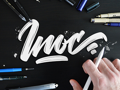 Inoc logo angeloknf brush calligraphy hand lettering inspiration lettering logo script type typography