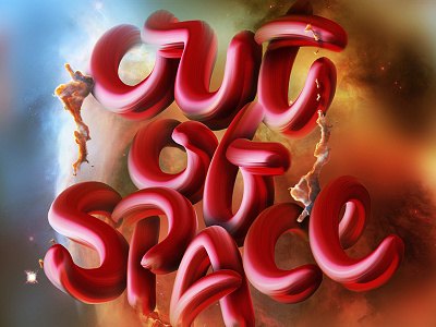 Out Of Space 3d abstract angeloknf brush inspiration lettering logo photoshop type typography