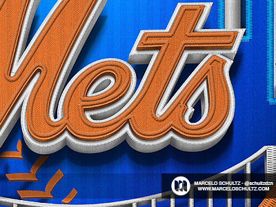 NY METS baseball embroidery illustration logo mets mlb ny photoshop texture