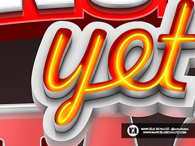 Neon Lettering 3d illustration lettering metal neon photoshop texture typography