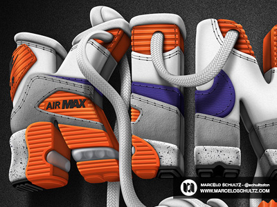 Nike - King of Kicks 3d adobe air max illustration illustrator lettering nike photoshop shoes texture typography vector