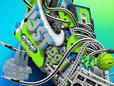 Nike Designs 3d art illustration nike photoshop psd shoes sneakers spray street texture vector