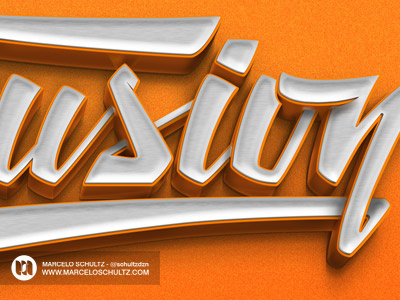 Lettering 3d design fusion illustration lettering logo logotype orange texture type typography vector