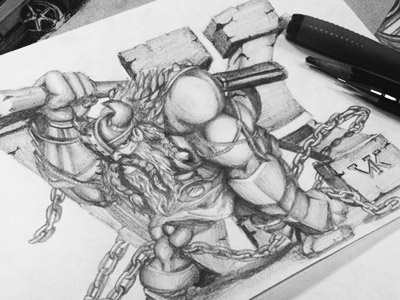 Vicking drawing illustration pencil sketch