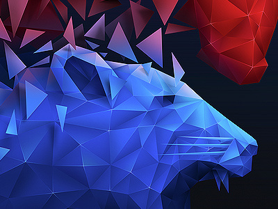 Illustration for Puma + RedBull - FasterTogether art blue bull illustration illustrator photoshop poly puma red redbull texture vector