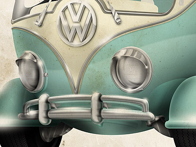 Volkswagen Bubble automotive car design draw drawing illustration old pencil retro sketch texture vehicle vw