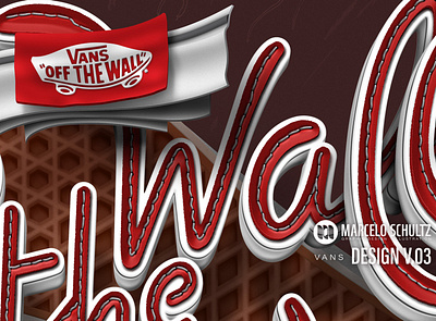 Vans "Off the wall" design - small detail art design illustration illustrator lettering logo logotype photoshop psd red shoes texture type vans vector