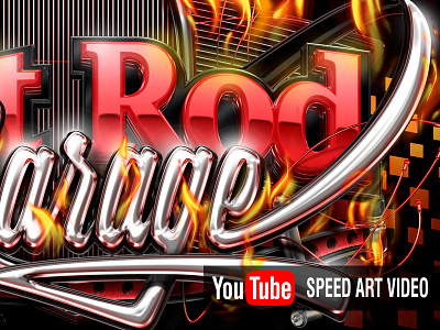 HotRod Illustration - PSD speed art video