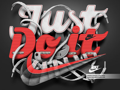 Nike - Just do It design illustration just do it leather logo nike photoshop sneakers swoosh t shirt texture typography